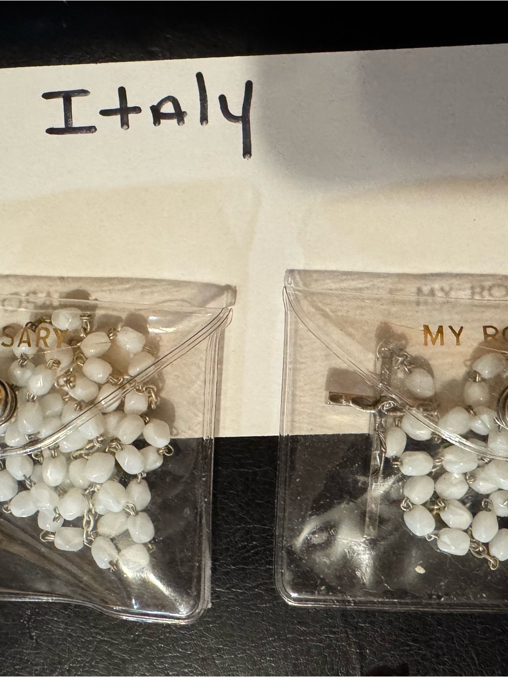 Set of religious rosaries different colors, marked “Italy” on the back of Cross - Picture 5 of 5